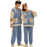 Демисезонная коралловая бархатная утепленная милая зимняя пижама для влюбленных, увеличенная толщина, коллекция 2023