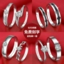 Cặp vợ chồng bạc sterling nhẫn đôi nam nữ trang sức chữ Nhật Bản và Hàn Quốc đơn giản nhẫn đỏ s925 kim cương mở nhẫn cưới nhẫn đôi
