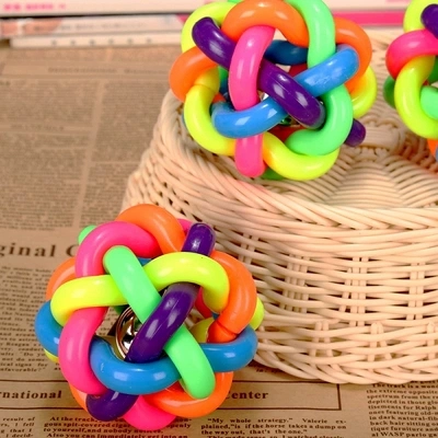 Разноцветный колокольчик, резиновая игрушка для тренировок, домашний питомец, издает звуки, кот