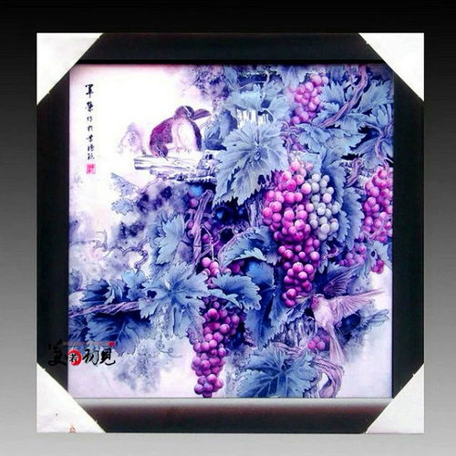 Специальное предложение Jingdezhen Ceramic Hanging Foarfain Plate Prainting Red Carp Modern Китайская гостиная декоративная картина роспись с твердым деревом рамки