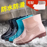 Rain boots waterproof non-slip shoes women short tube of