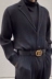 Áo khoác Miyake xếp li áo khoác xếp li cơ bản xếp nếp giản dị Kiểu dáng phù hợp đơn giản với nút HP55 JD201 - Cao bồi