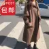 Mùa thu đông 2018 2 Áo khoác lửng nữ hai mặt dày của Hàn Quốc áo len dài áo len mở áo gió - Trung bình và dài Coat