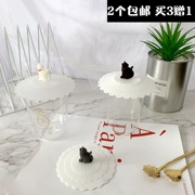 Nhật Bản mèo silicone cốc cốc nắp niêm phong bụi che thực phẩm lớp phổ quát cốc cốc nắp bán - Tách