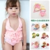 Áo tắm trẻ em nữ chia tay áo tắm bé gái dễ thương công chúa chống nắng áo tắm ba mảnh dài tay bikini nhanh khô - Bikinis