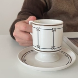 Baiyu retro Vintage Coffee Cufe Cufe Cufe Butterfly Haring Creative Ceramic Cup Cup Milk Cup Cup