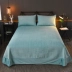 Ba mảnh vải lanh flannel dày pha lê nhung trải giường đơn mảnh san hô lông cừu quilted trải giường pad - Trải giường