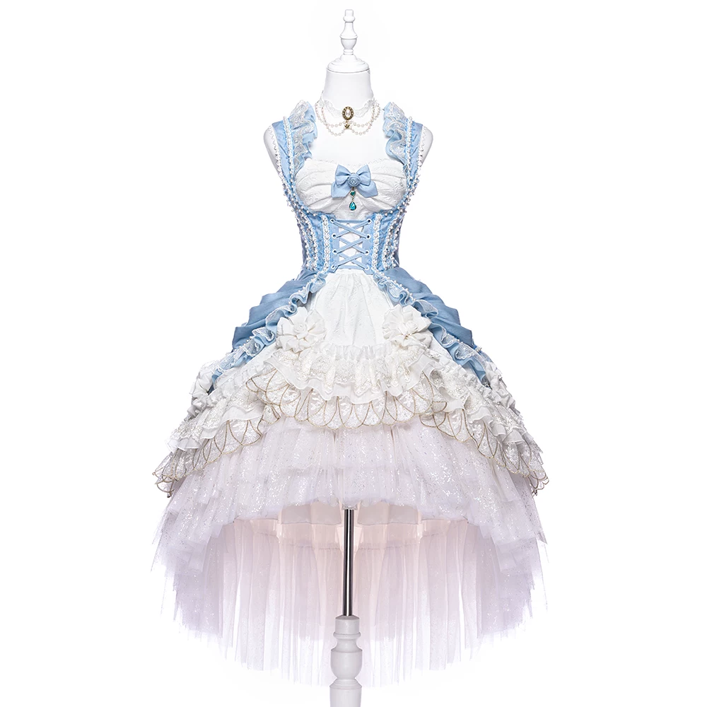 [Юпaн] Ripalbella синий LOLITA платье с юбкой LO Tower Flower Marry CLA платье
