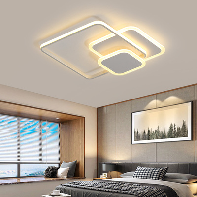 đèn led trần Đèn phòng ngủ Đơn giản, hiện đại ấm áp, phòng cá nhân sáng tạo Phòng khách 2019 Đèn trần LED Bắc Âu mới đèn led 3 màu đèn treo trần phòng ngủ Đèn trần