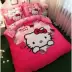 [gửi gối] cotton bốn mảnh nữ ba mảnh hoạt hình sản phẩm giường trẻ em trẻ em công chúa gió hồng kt mèo bông - Bộ đồ giường trẻ em