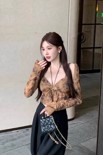 Сексуальный короткий летний ремень, ретро майка топ, для маленькой груди, с открытой спиной, европейский стиль