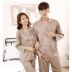 Hàn Quốc mùa thu đông mới tay dài nam nữ vài bộ đồ ngủ nhà dịch vụ đồ ngủ bằng lụa hai mảnh phù hợp với 5050 - Pyjama