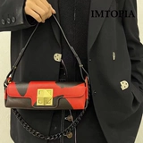 IMTOPIA изысканная мини-итальянская импортная сумка-багет из воловьей кожи, фирменная сумка на плечо в популярном стиле D2017509
