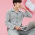 Đồ ngủ nam mùa thu cotton dài tay hai mảnh của người trung niên quần áo ngủ 35 tuổi -40 tuổi -50 tuổi. - Pyjama đồ mặc nhà Pyjama