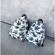 Túi đeo vai nữ 2019 mới in túi Hàn Quốc túi đeo vai lá Nhật Bản và túi đi học đường phố Hàn Quốc cho nam và nữ - Túi vai đơn