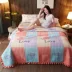 Tấm lông cừu pha lê đơn mảnh san hô lông cừu trải giường chăn bông dày Hàn Quốc hai mặt một mặt - Trải giường ra giường màu xám Trải giường