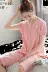 Đồ ngủ nữ mùa hè cotton ngắn tay ngắn dịch vụ tại nhà cotton mỏng phần mùa hè phiên bản Hàn Quốc của giải trí tươi mát XL - Bộ Pajama