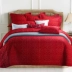 Qinggong satin cotton được chần bởi ba bộ điều hòa không khí mùa hè mát mẻ trải giường bằng vải trải giường châu Âu lớn màu đỏ đám cưới - Trải giường