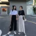 Mùa hè 2019 phiên bản mới của Hàn Quốc quần lửng ống rộng cạp cao quần ống rộng 9 quần 9,9 quần nữ học sinh - Cộng với kích thước quần áo đồ ngủ nữ quần áo ngắn Cộng với kích thước quần áo
