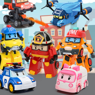 Bộ xe cứu hộ Poli Biến dạng Xe cảnh sát Poli Xe cảnh sát Robot Poli Đồ chơi cho trẻ em Ambarroi Full - Đồ chơi robot / Transformer / Puppet cho trẻ em