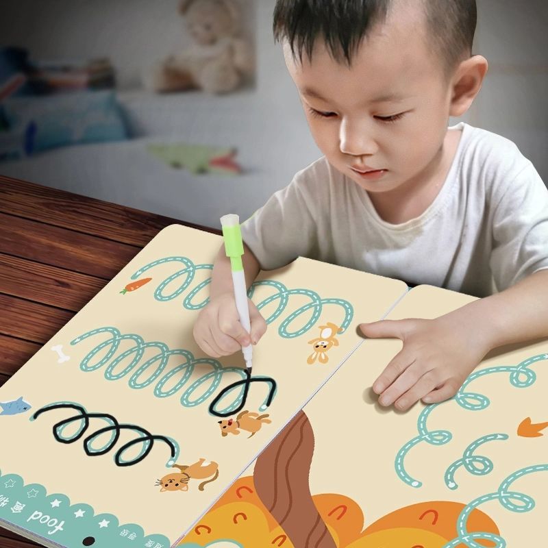幼儿控笔训练专注力精细动作幼儿园早教运笔教具可擦宝宝益智玩具