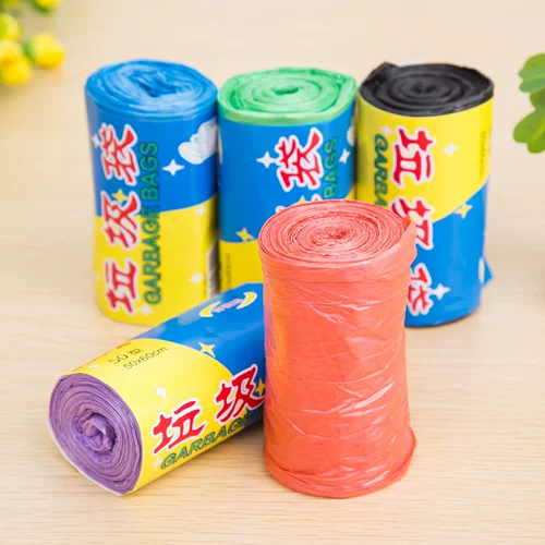 Одноразовый черный пластиковый мусорный мешок для домашнего использования, увеличенная толщина