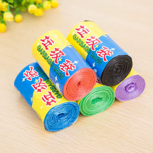 Одноразовый черный пластиковый мусорный мешок для домашнего использования, увеличенная толщина