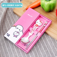 КТ -ложка+цветочные палочки для еды (большой белый)