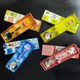 Портативные палочки для еды, ложка, комплект, посуда из нержавеющей стали, вилка для школьников, милая коробка для хранения, 3 предмета, делается под заказ