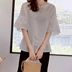 Hàn Quốc Dongdaemun mua sắm áo sơ mi cotton và vải lanh nữ thời trang hè 2019 mới thêu khâu tay áo năm điểm - Áo sơ mi mẫu áo sơ mi Áo sơ mi