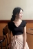 Mùa hè Hàn Quốc phiên bản của gió sang trọng gỗ tai nhỏ bay tay áo mỏng giảm béo khí v- cổ áo len áo sơ mi của phụ nữ mới