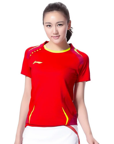 Li Ning, быстросохнущая спортивная форма для бадминтона, футболка с коротким рукавом