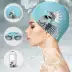 Mũ bơi nữ không thấm nước không đầu dài tóc lớn silicone bơi mũ kính bơi túi bơi thiết lập suối nước nóng thời trang - Mũ bơi Mũ bơi