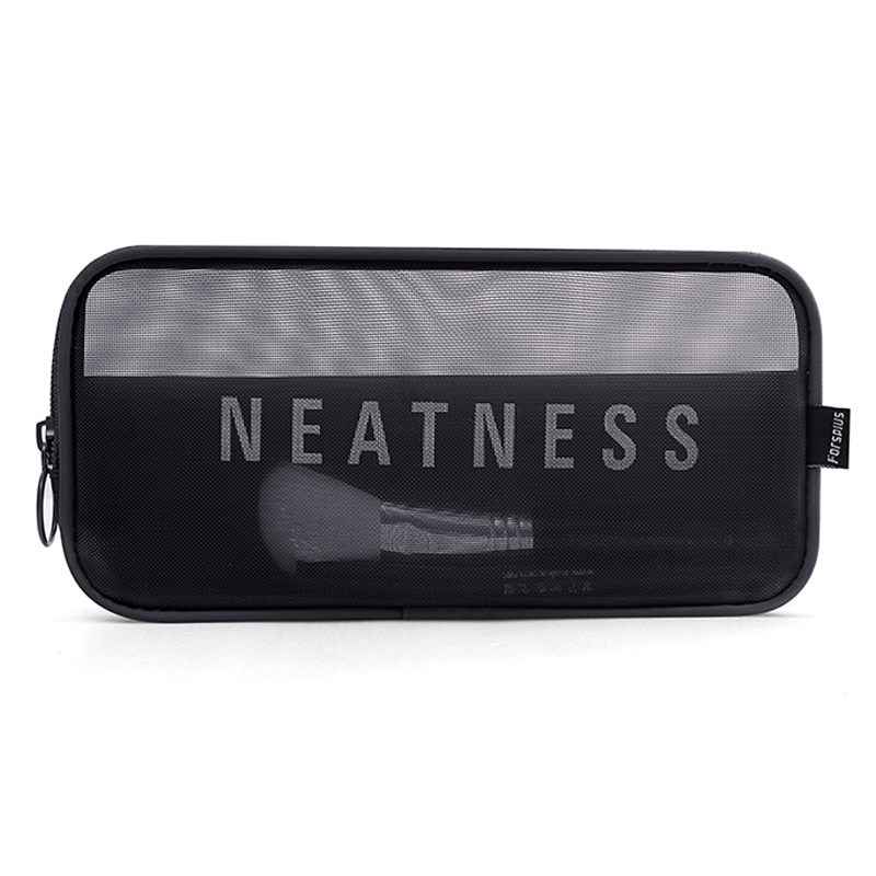 Black & Black Mediumthe republic of korea new pattern Travelling bag trumpet Portable Storage bag With you Mini ma'am Cosmetic Bag transparent Netting Wash bag