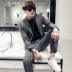 Bộ đồ vest nam hai mảnh phù hợp với xu hướng Hàn Quốc Slim Anh phong cách đẹp trai kẻ sọc nhỏ phù hợp với nam thanh niên giản dị - Suit phù hợp