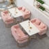 Quầy bar quán cà phê nhà hàng tráng miệng quán trà sữa bàn ghế kết hợp mạng lưới nội thất phòng ăn màu đỏ rèn ghế sofa sắt - FnB Furniture