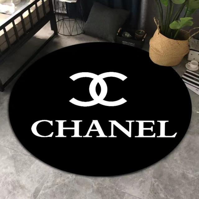 Black Xcircular Carpet mat bedroom girl ins Northern Europe household chair Cushions children non-slip Computer chair Swivel chair Mat