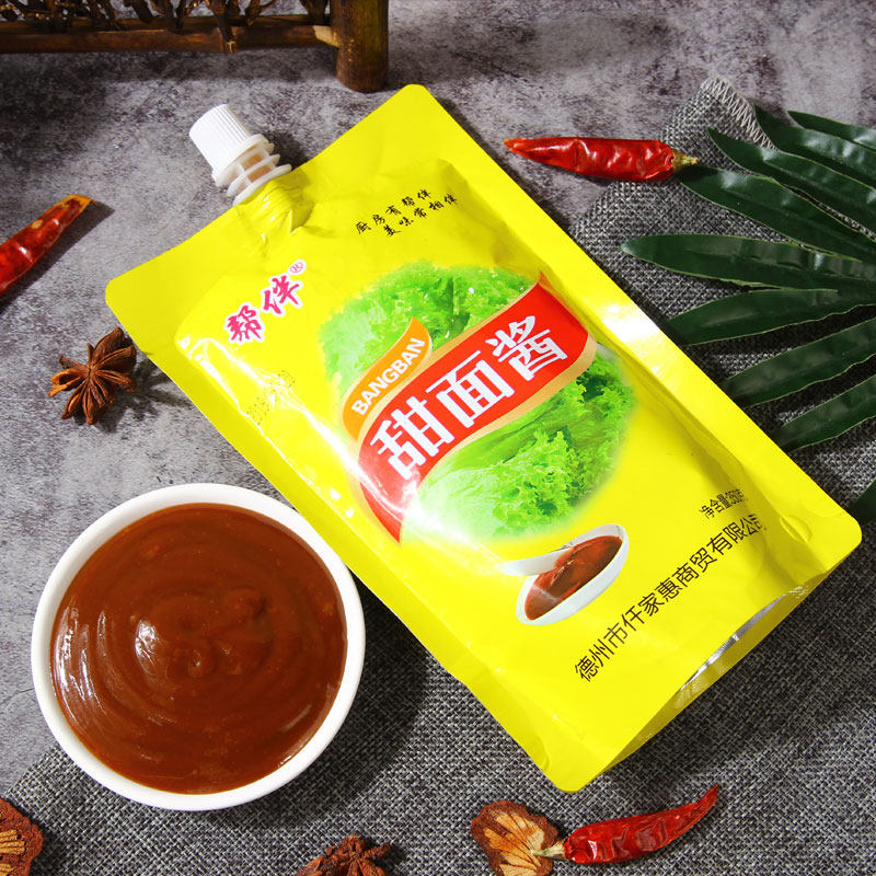 帮伴5袋甜面酱350g山东大酱烧烤酱煎饼酱特色厨房调味品蘸酱