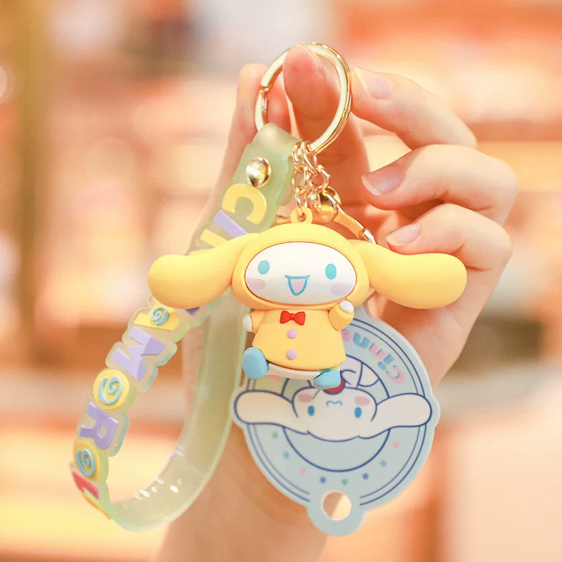 Sanrio, настоящая милая Cartoon брелок для ключей, подвеска, Cinnamoroll