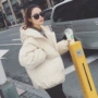 Chống mùa Hàn Quốc phiên bản 2018 mùa đông mới xuống bông độn bánh mì quần áo phụ nữ đoạn ngắn fluffy bông áo khoác bông áo khoác dày áo áo khoác nam kaki lót lông