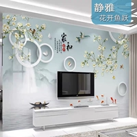 Настенное современное и минималистичное трехмерное украшение для гостиной, обои, 3D, китайский стиль