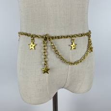 Ремень 百搭复古古金古铜色装饰腰链女潮五角星轻奢个性链条收身束腰封链