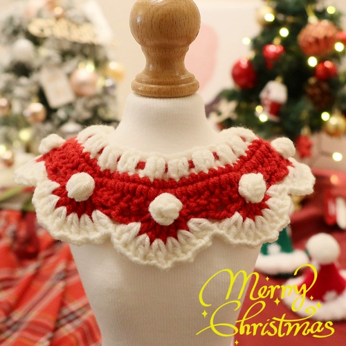 Чокер, рождественский шарф, шерстяной плетеный аксессуар ручной работы, милый нагрудник