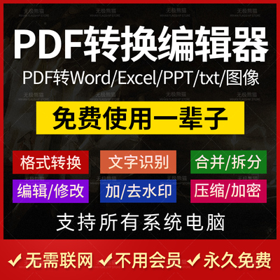 【PDF神器】Pdf转word软件pdf编辑器修改合并拆分转换器