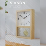 Индивидуальная сплошная древесина японская гостиная висит колокол спальни ретро тихий на рабочем столе качание часы деревянные часы Light Luxury Home Desktop