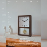 Индивидуальная сплошная древесина японская гостиная висит колокол спальни ретро тихий на рабочем столе качание часы деревянные часы Light Luxury Home Desktop
