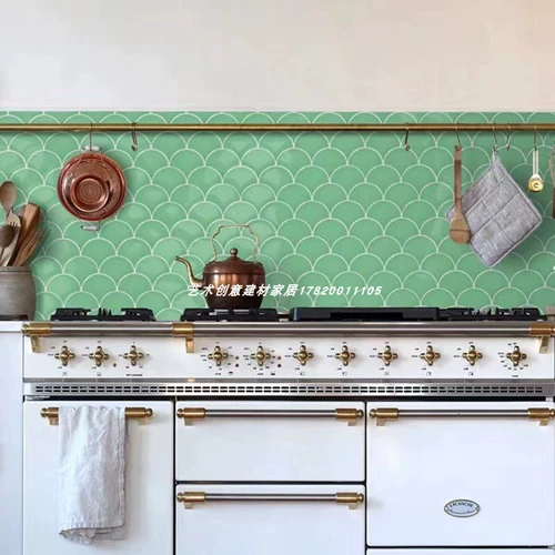 Мозаичный кирпичный кирпич Трех -летняя магазин фоновый фон Стена Красная рыба Шкала вентилятора в форме дракона -Крайняя плитка градиентная ванная комната для ванной комнаты в ванной комнате