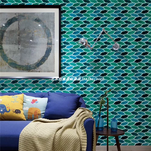 Интернет -цепочка -магазин лист кухонная туалетная фоновая настенная плитка из темно -зеленый ледяной треск кирпич кирпичная мозаика