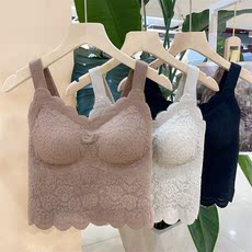 Теплый жилет 古妃34116性感蕾丝山羊绒蛋白保暖背心女固定杯美背修身显瘦内搭 OTHER