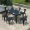 Bàn ghế ngoài trời kết hợp bàn ghế sân vườn Ban công tối giản Bắc Âu chống nắng không thấm nước nhựa vân gỗ nhôm ghế mây di động - Bàn ghế ngoài trời / sân